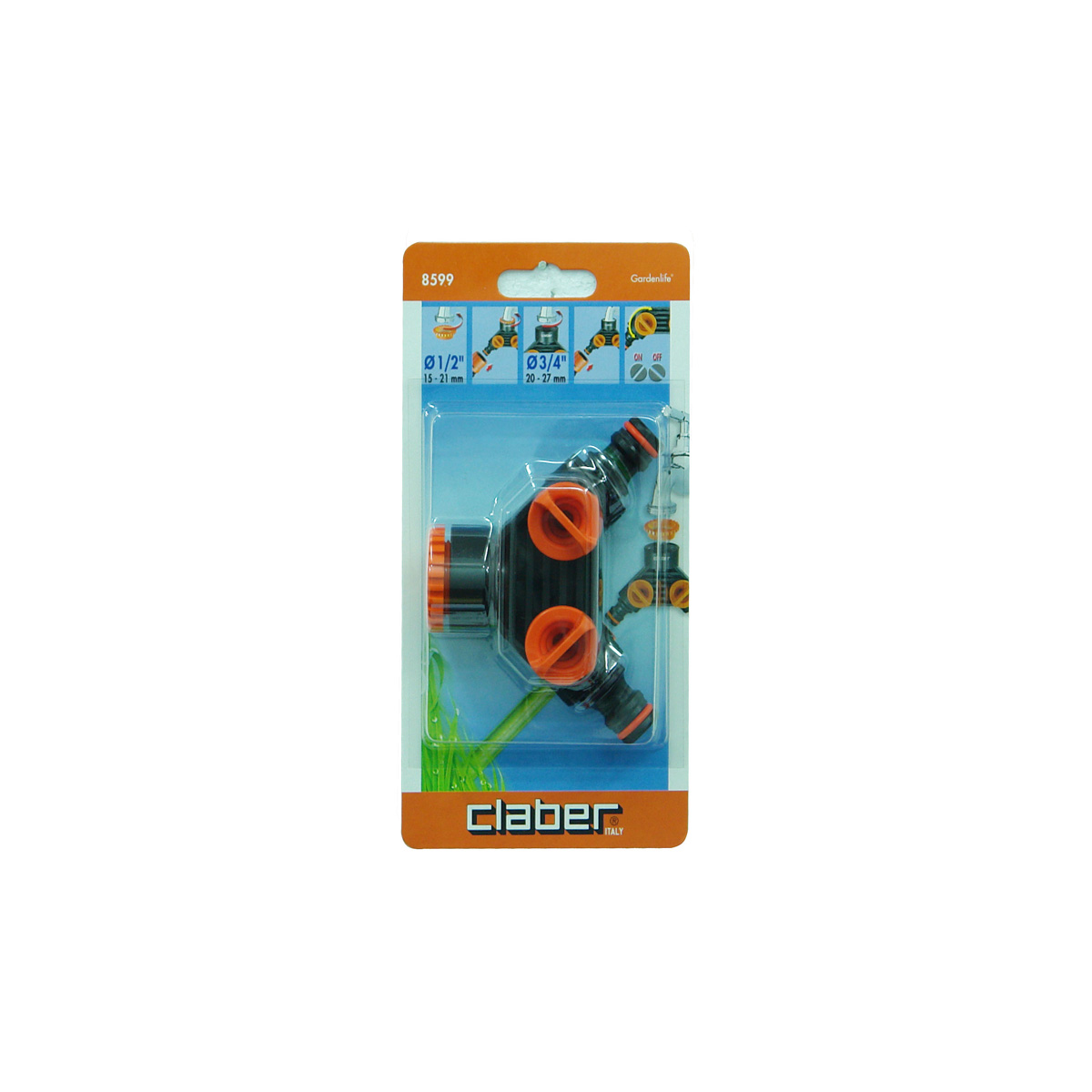 CLABER 8599 TWIN TAP CONNECTOR BLISTER