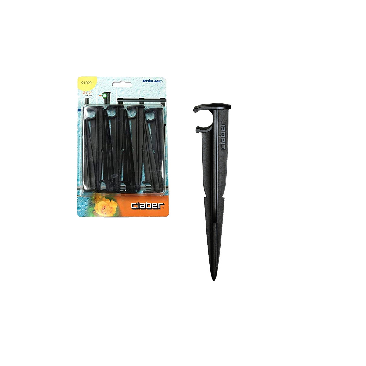 CLABER 91090 SUPPORT STAKE 1/2'' BLISTER 8 PCS