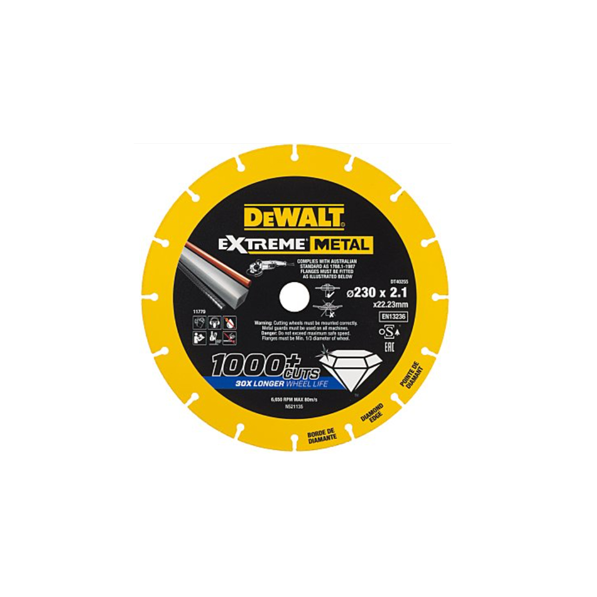 DEWALT IRON DISC/CUTTER 9'' EXTREME METAL 230X22.3MMX2.1MM