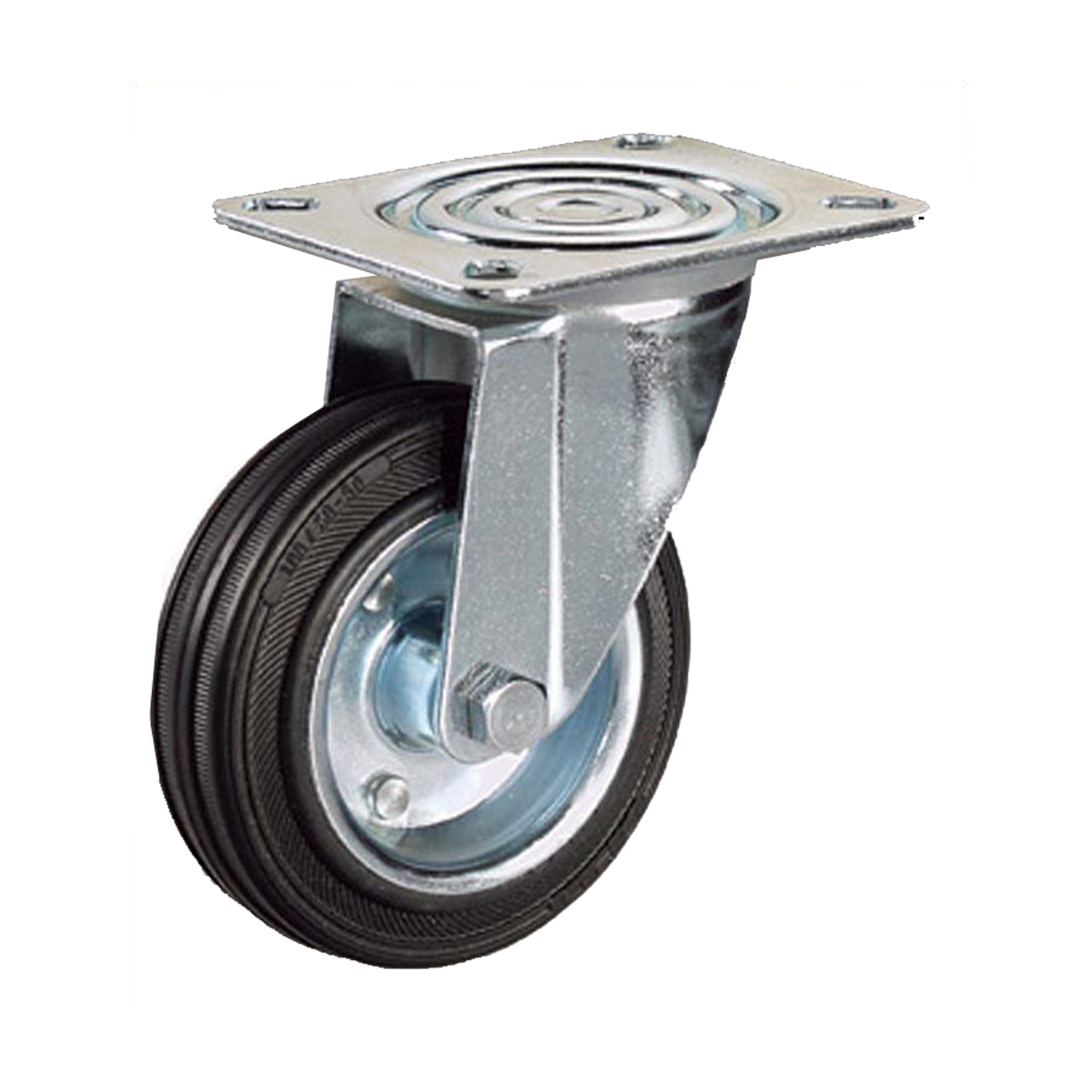 WHEEL WITH FLANGE EPBS BLACK RUBBER