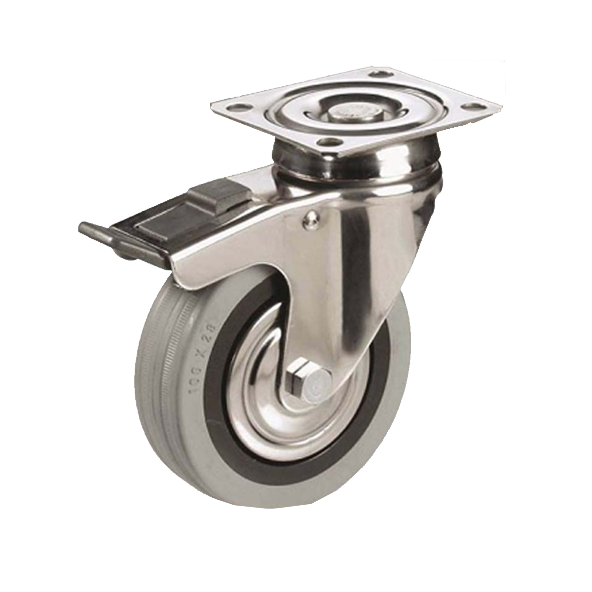 WHEEL WITH FLANGE AND BRAKE TBBP GRAY