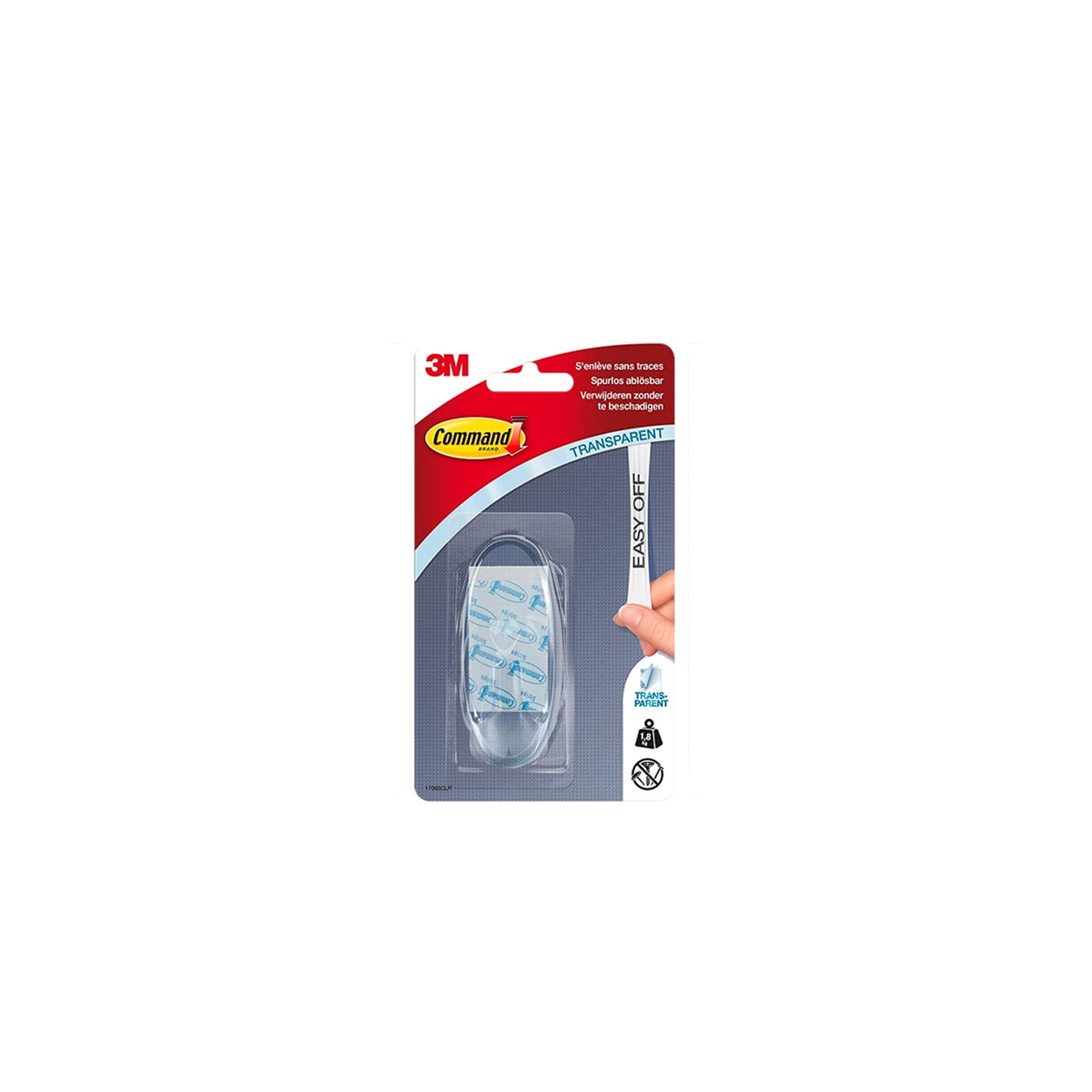 HANGER 3M ADHESIVE 1.8KG REMOVAL WITHOUT TRACE TRANSPARENT