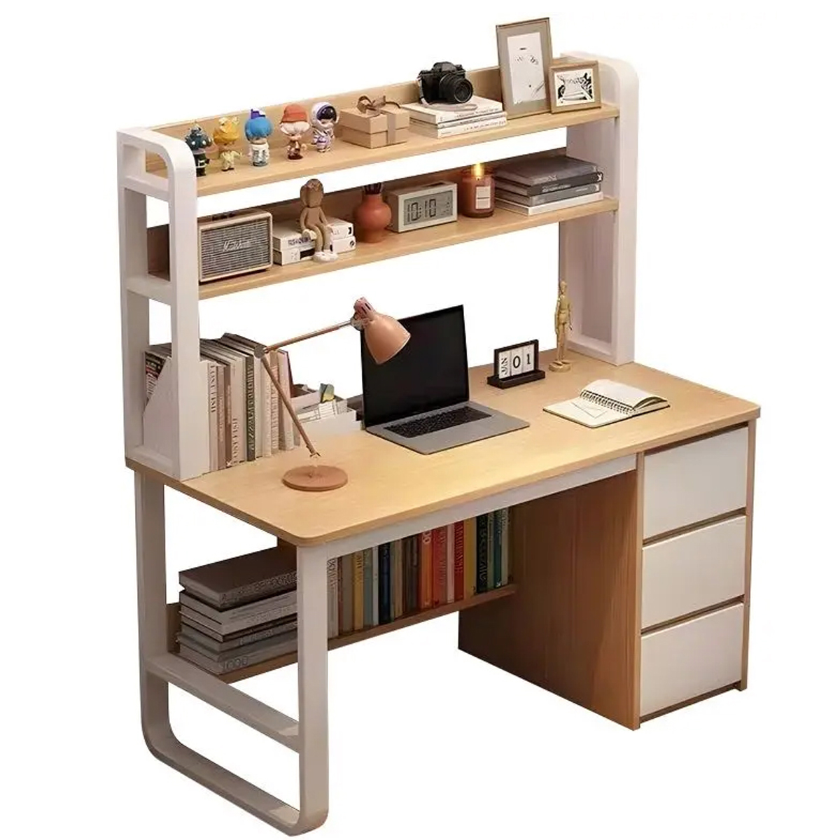 SALTO DESK-SHELF WITH DRAWERS 120X50X144CM