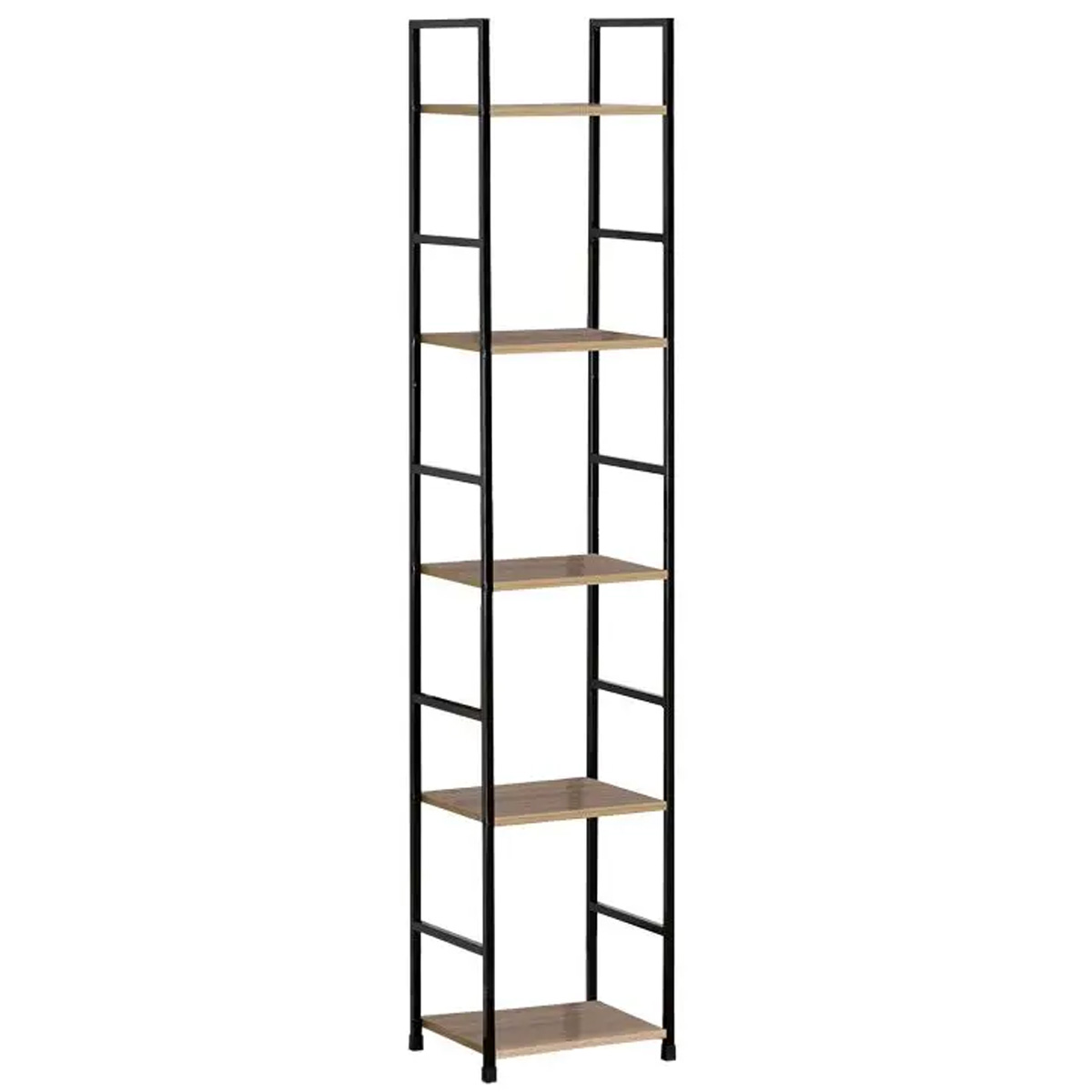 AZUEL BOOKCASE OAK WITH BLACK STEEL 29X23.5X144CM