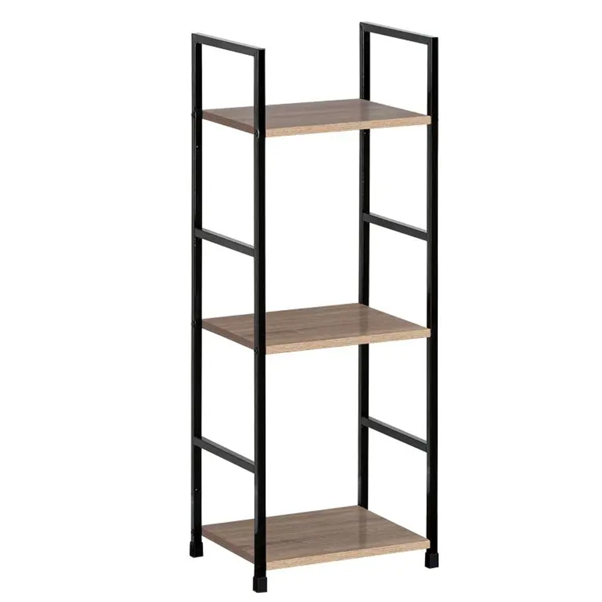 BITOK BOOKCASE-RACK OAK WITH BLACK STEEL 29X23.5X80CM