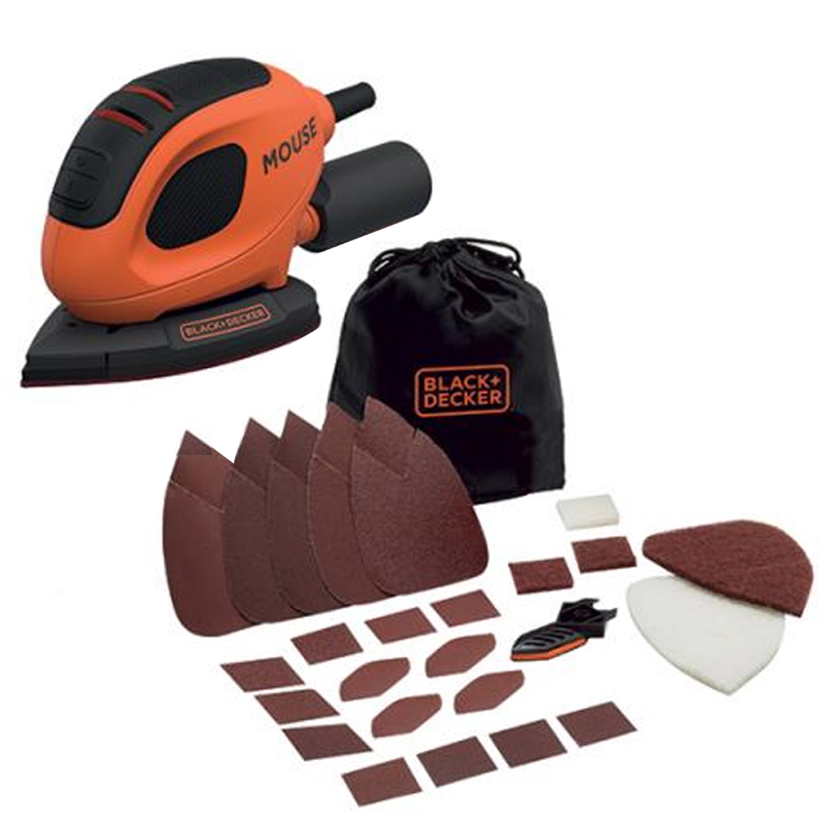 BLACK + DECKER MOUSE GRINDER 55W+ 15 ACCESSORIES+BAG