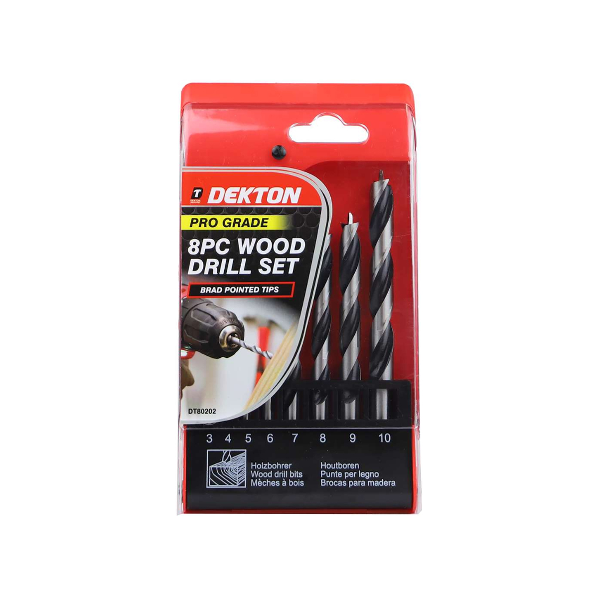 SEET OF WOOD DRILL 2-10MM 8PCS