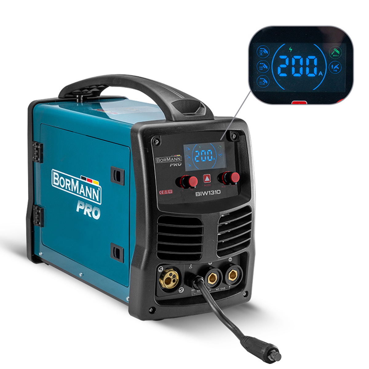 BORMANN WELDING 200A GAS/NO GAS,1/3/5KG (0.6-1MM) BIW1310