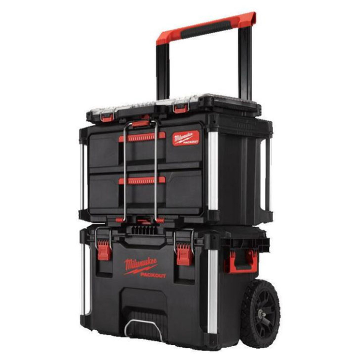 MILWAUKEE TOOL BOX WITH WHEELS PLASTIC PACKOUT CASE SET
