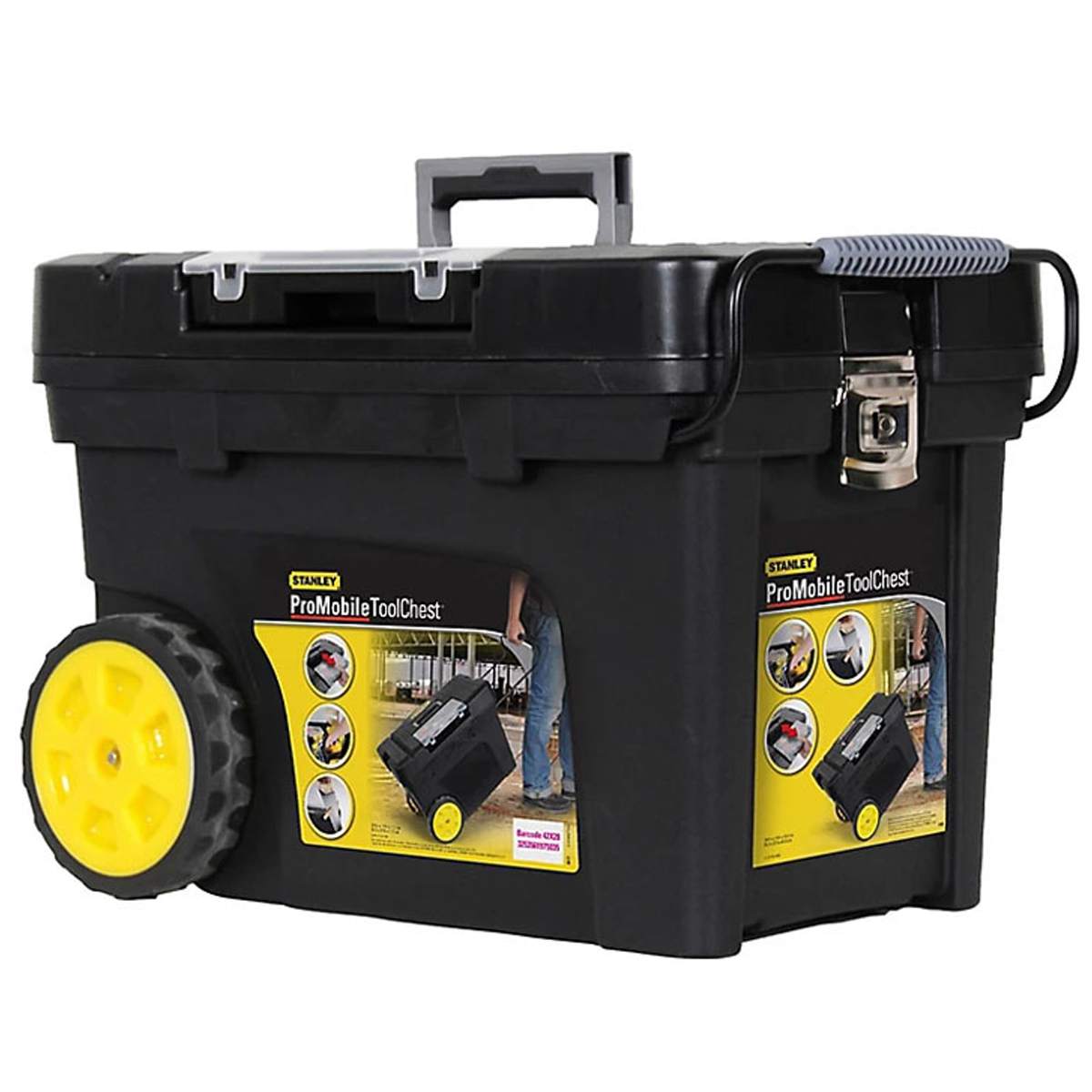 STANLEY PLASTIC TOOL BOX WITH WHEELS 61.3X37.5X41.9CM
