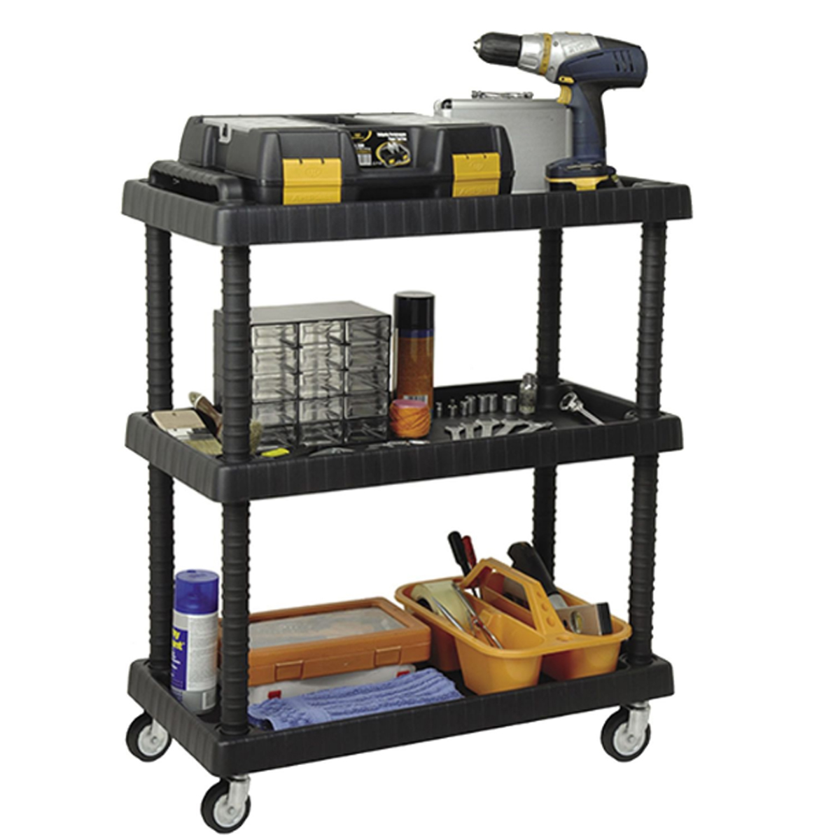 ARTPLAST TROLLEY WITH 3 TIER 750Χ375Χ920MM BLACK