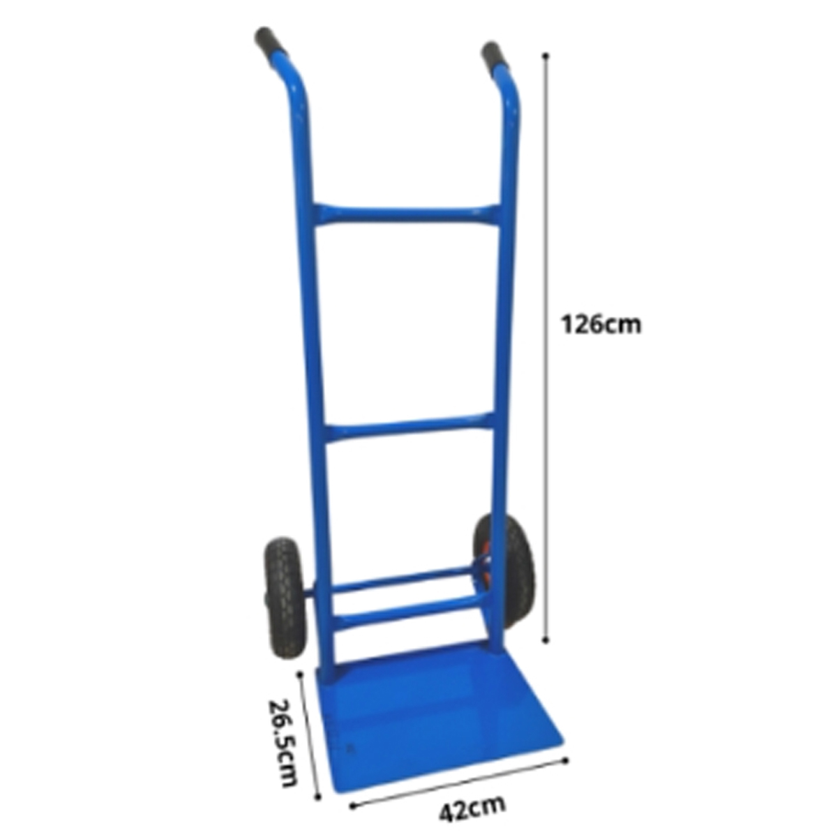 HAND TRANSPORT TROLLEY WITH AIR WHEELS BLUE 42X28