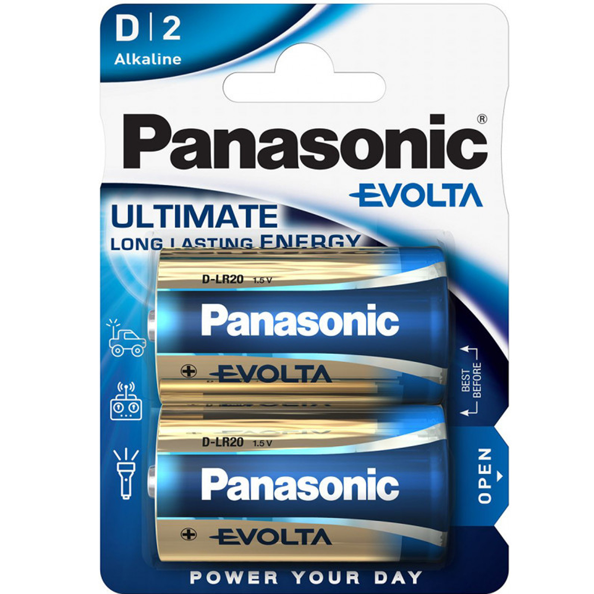 PANASONIC EVOLTA LR20 ALKALINE BATT P2