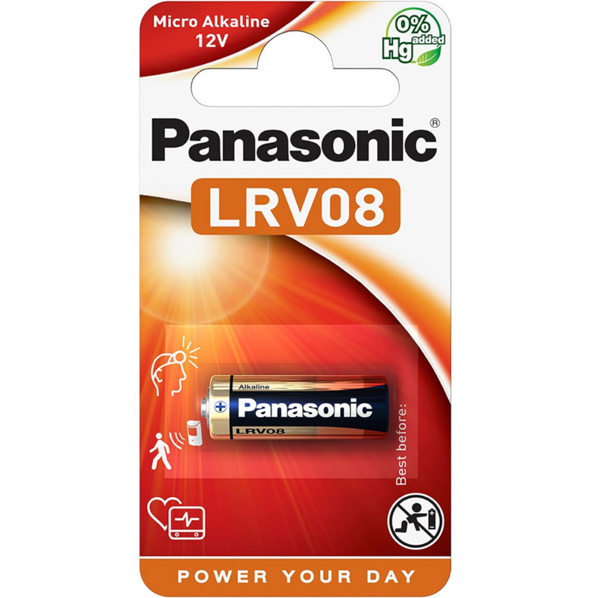 PANASONIC ALKALINE BATTERΥ LRV08/LR23A,12V P1