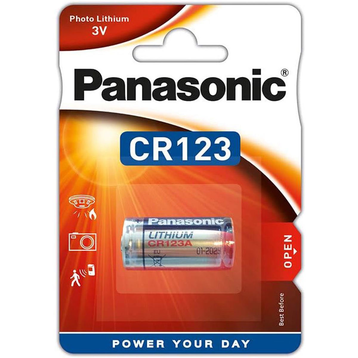 PANASONIC LITHIUM BATTERY CR123 3V P1