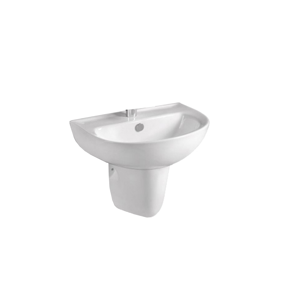 WALL SINK WITH SEMI-PILLAR CERAMIC WHITE HS-285G