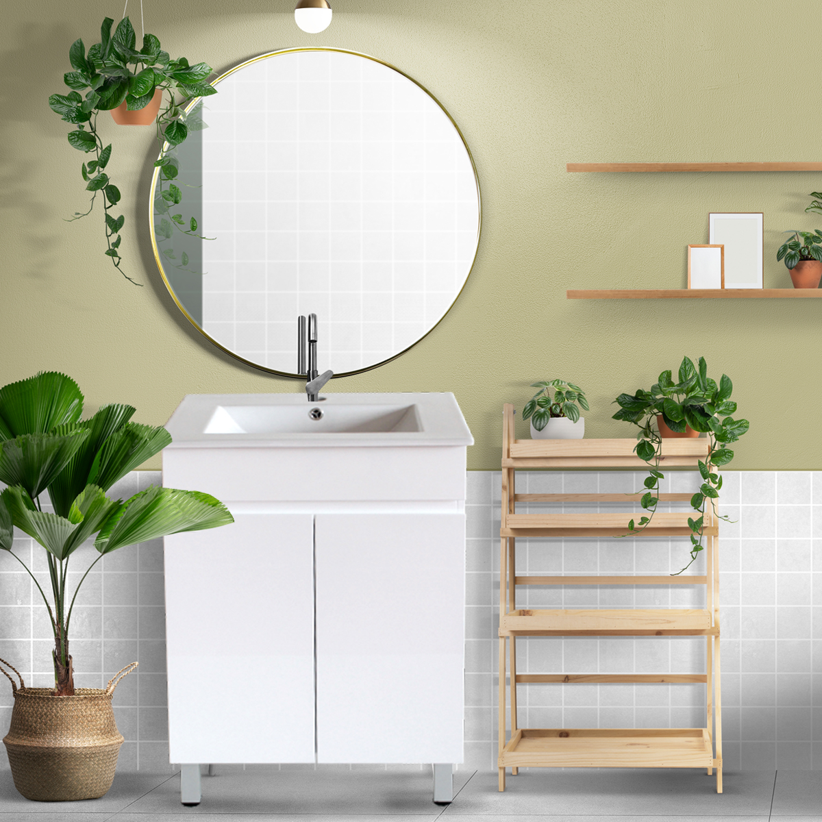 WALL CABINET FLY 50 WHITE (CABINET+WASHBASIN)