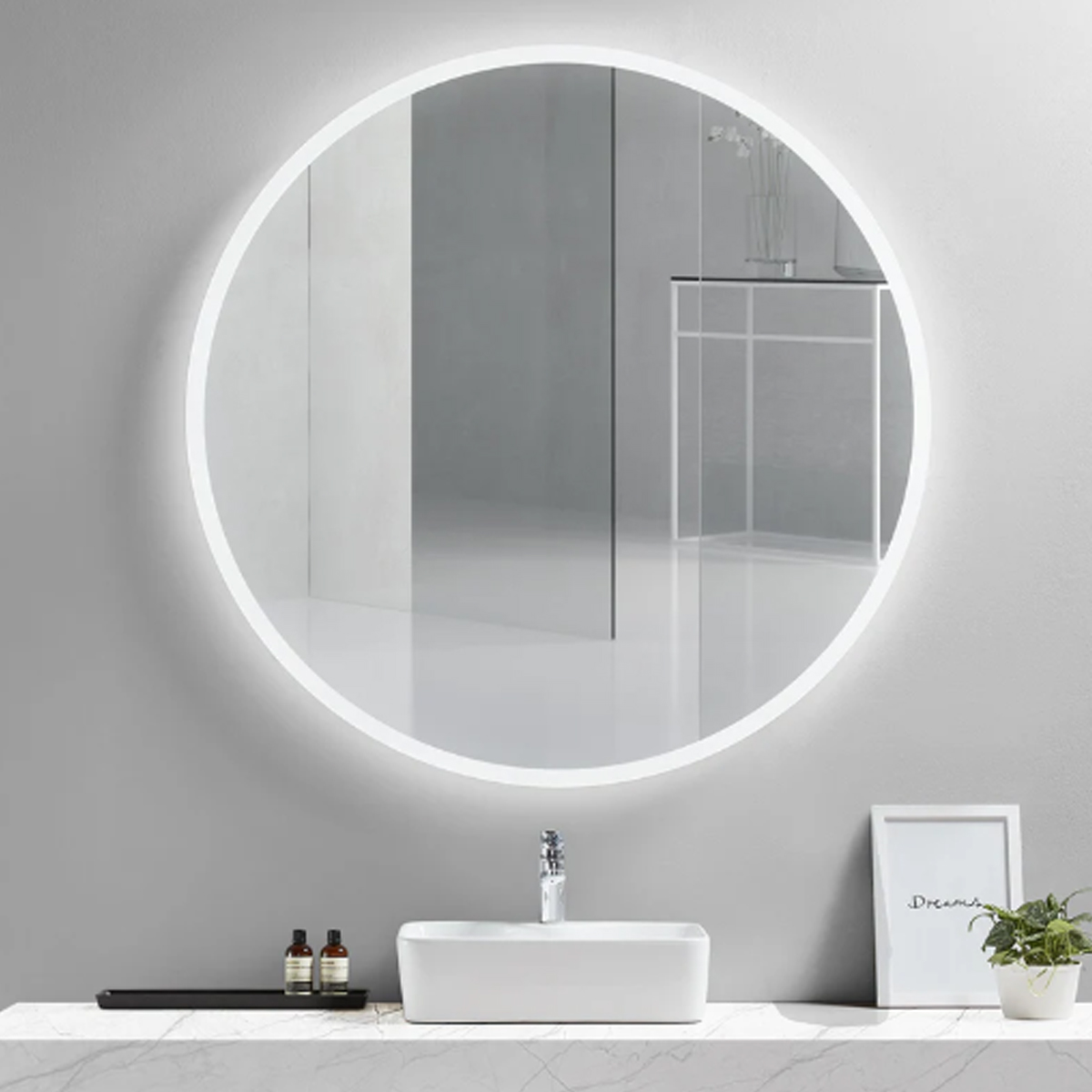MIRROR ROUND LED 80CM