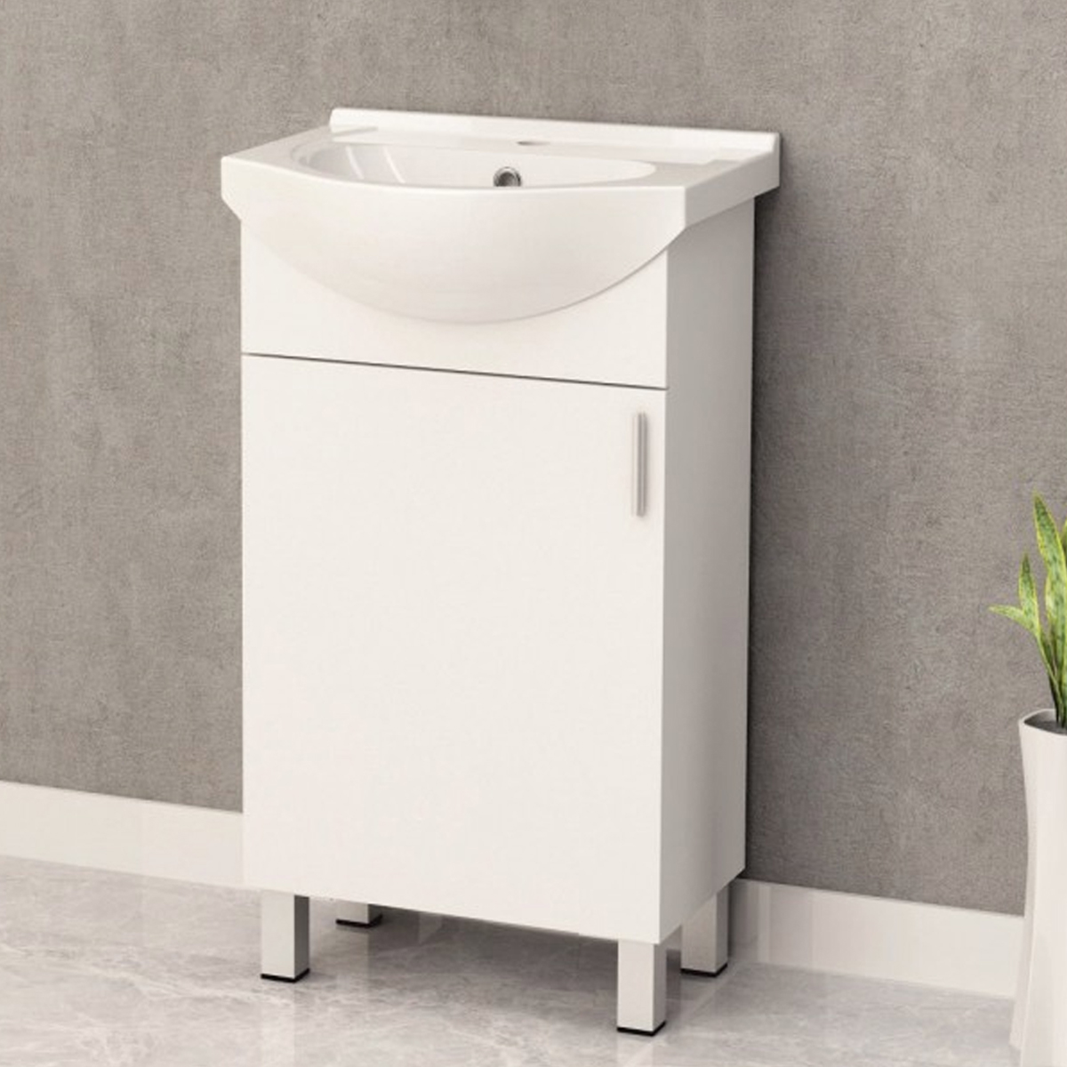 BATHROOM CABINET 5035 (CABINET+WASHBASIN) 50X42X85CM WHITE