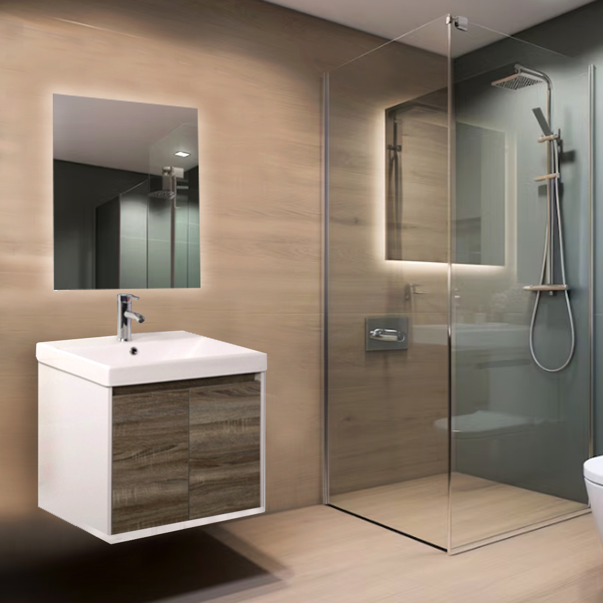 INTERCERAMIC BATHROOM FURNITURE WITH WASHBASIN AND MIRROR