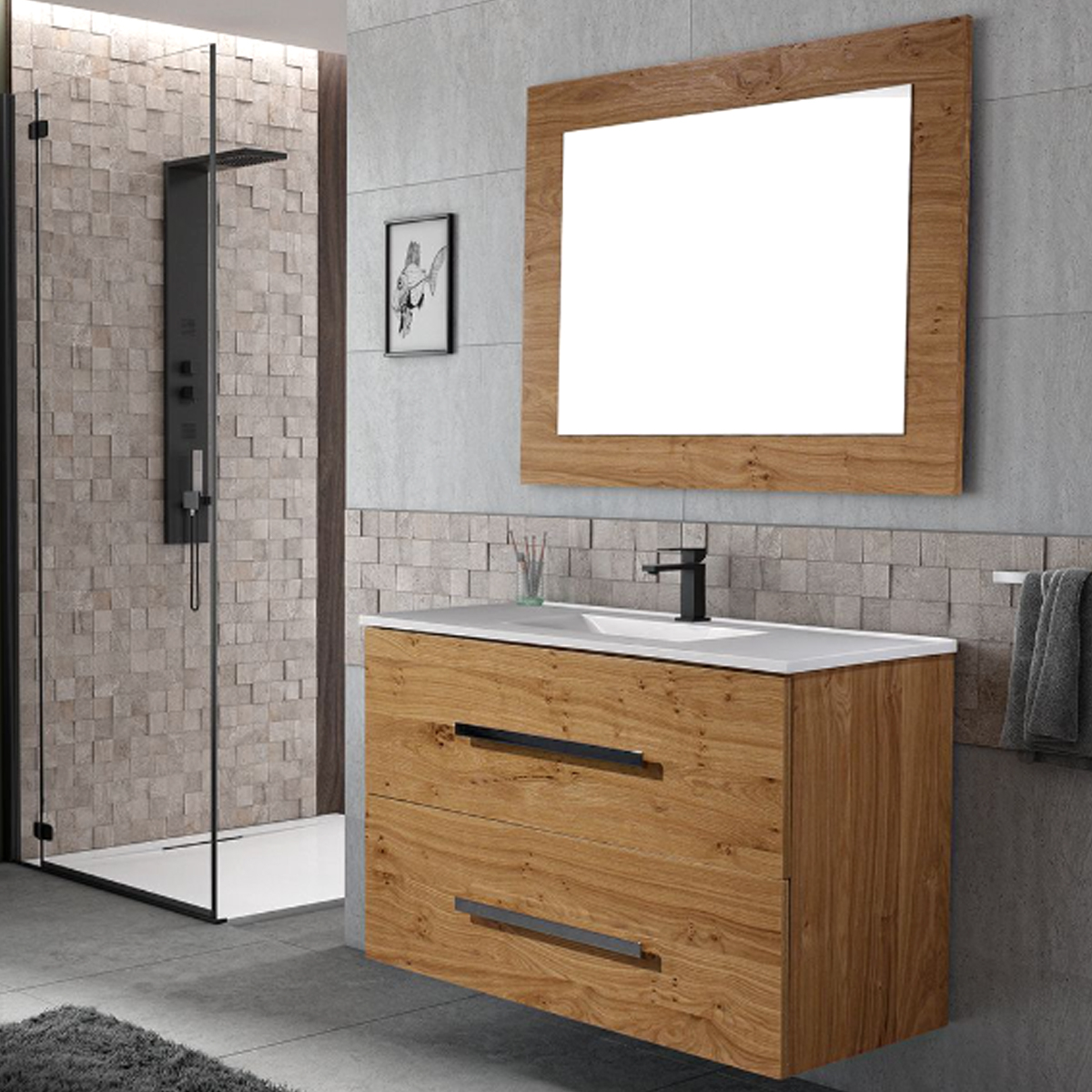 NOWY BATHROOM FURNITURE WITH WASHBASIN 80CM