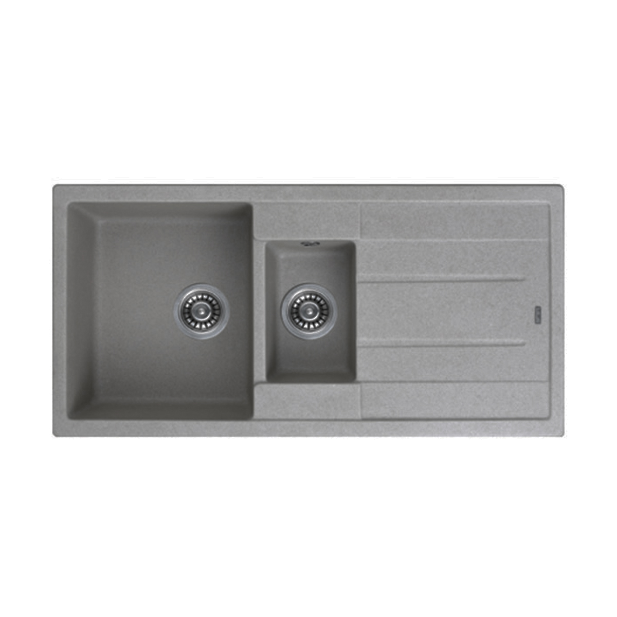 INTER CERAMIC GRANITE SINK 8201 GREY 100X50X18CM SET WITH SIPHON