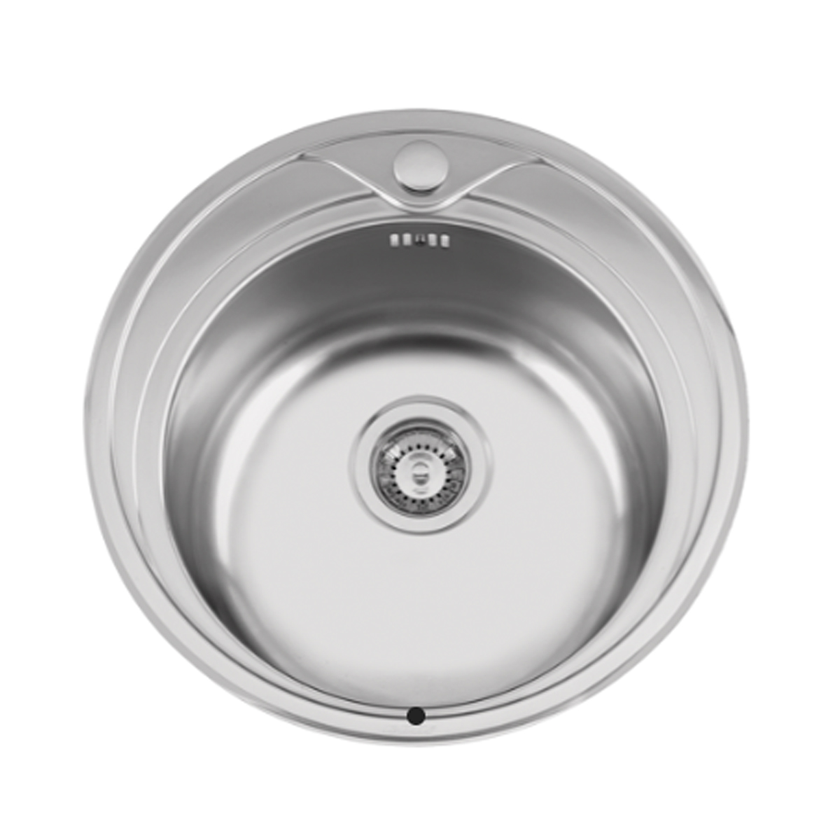 SINK WITH OUTLETOVERFLOW AND SYMPHONY Ø510MM S/S