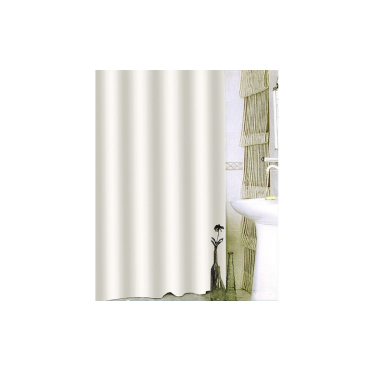 SHOWER CURTAIN WHITE 180CM X 200CM