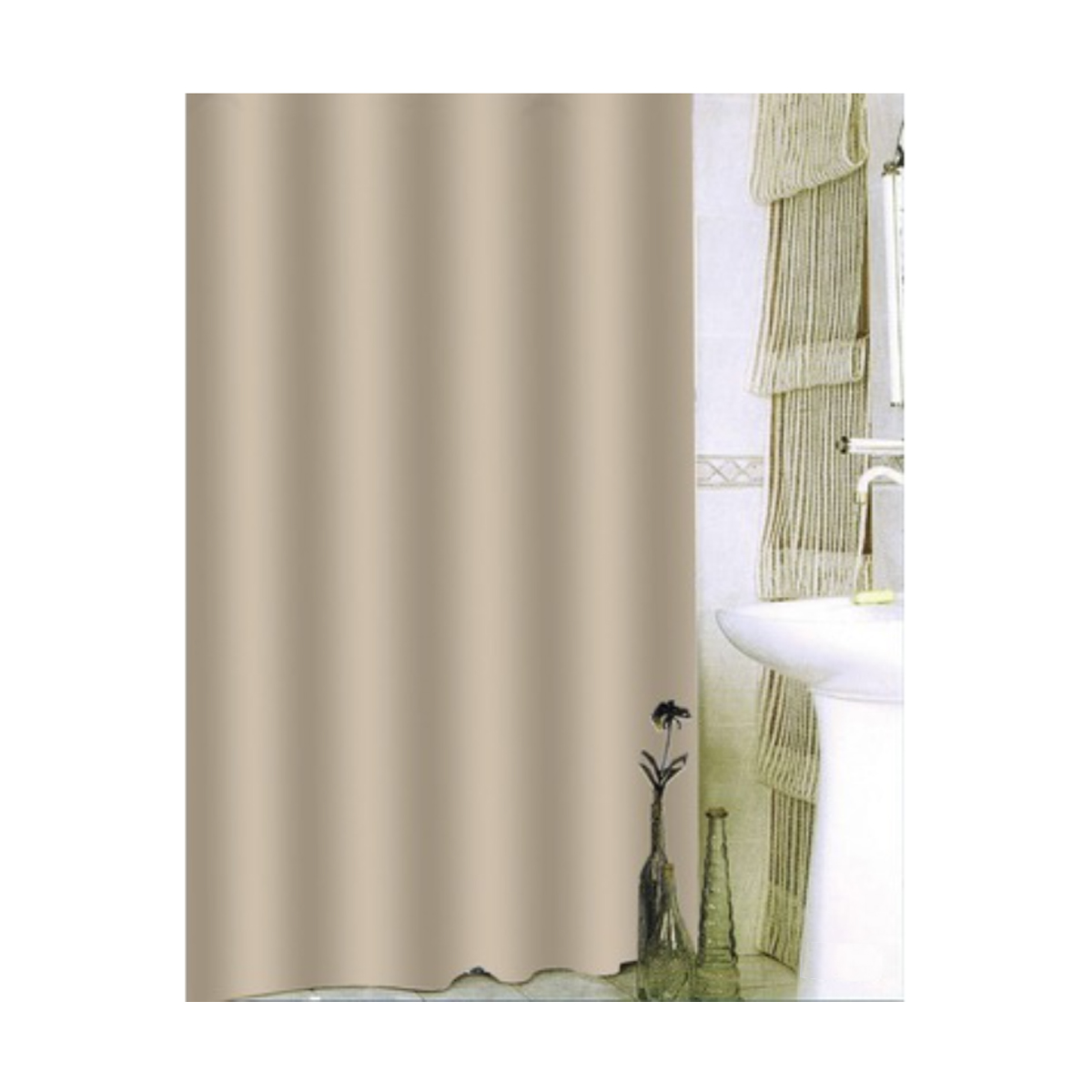 PEVA BATHROOM CURTAIN 180X200CM BEIGE