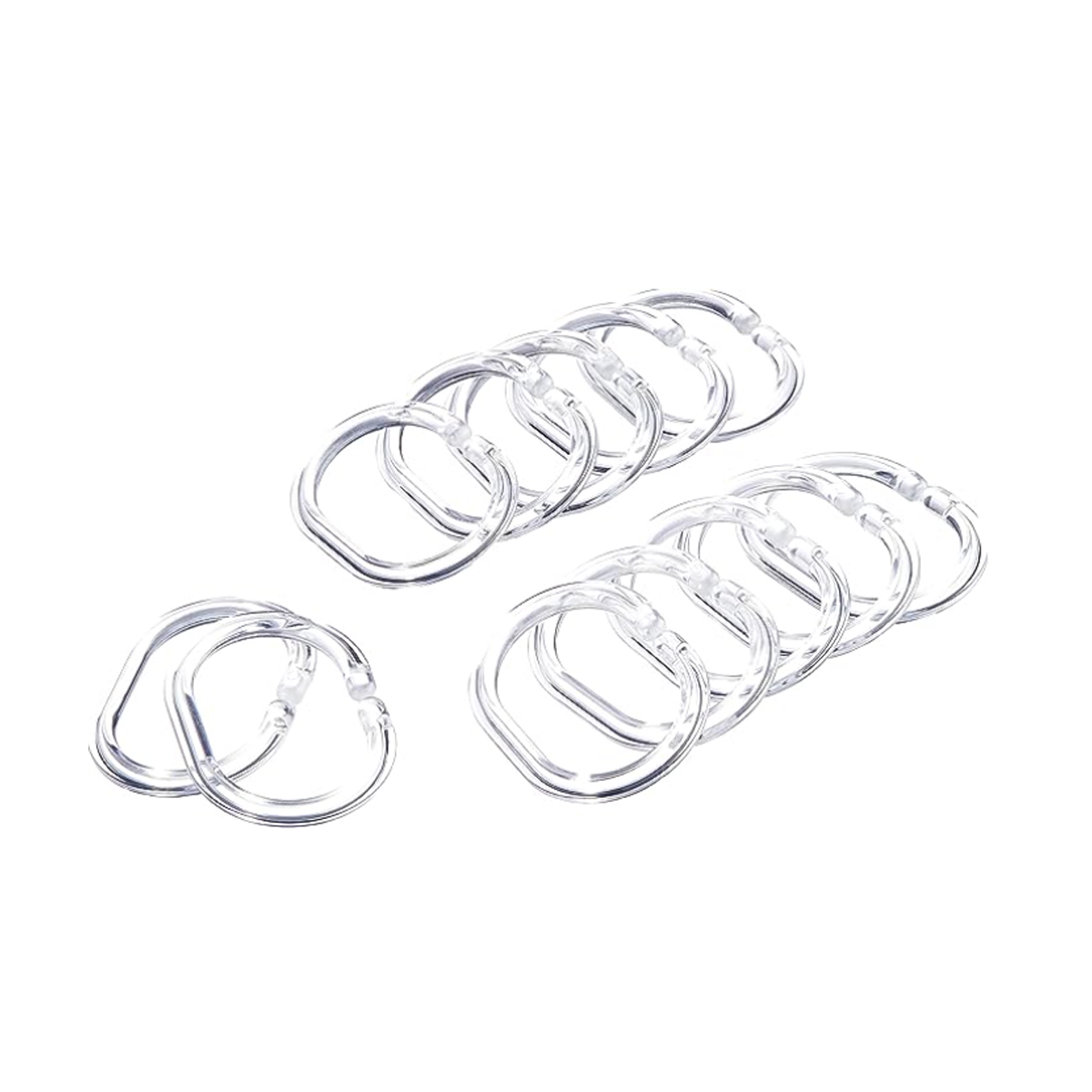 BATHROOM CURTAIN RINGS PLASTIC 12PCS