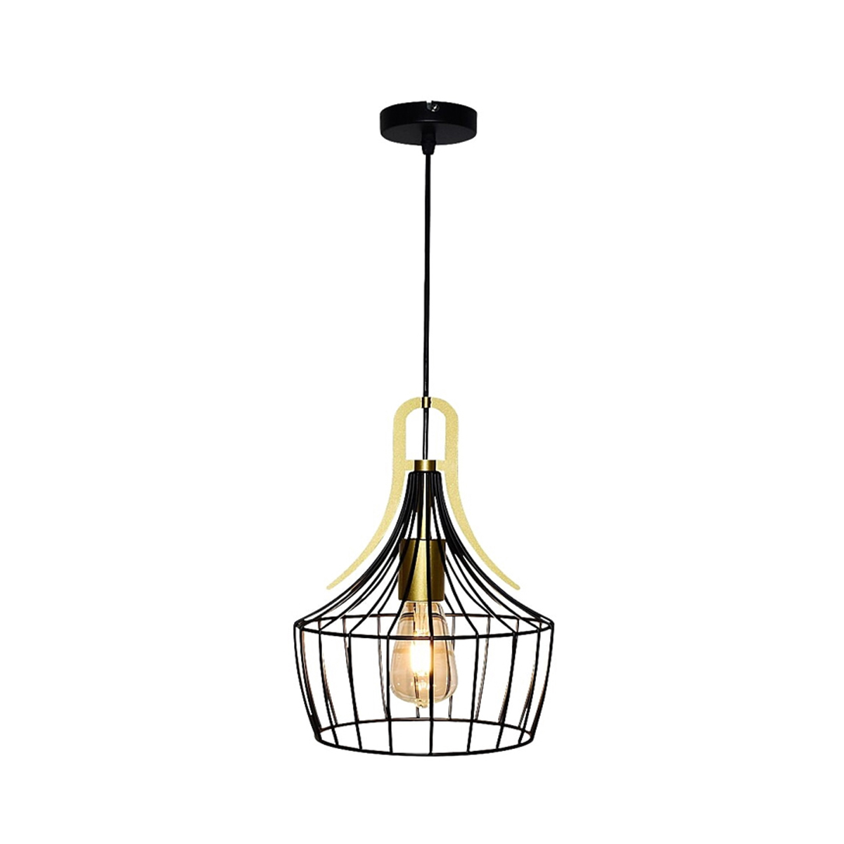 PAROV PENDANT LIGHTING METAL SINGLE LIGHT BLACK WITH GOLD