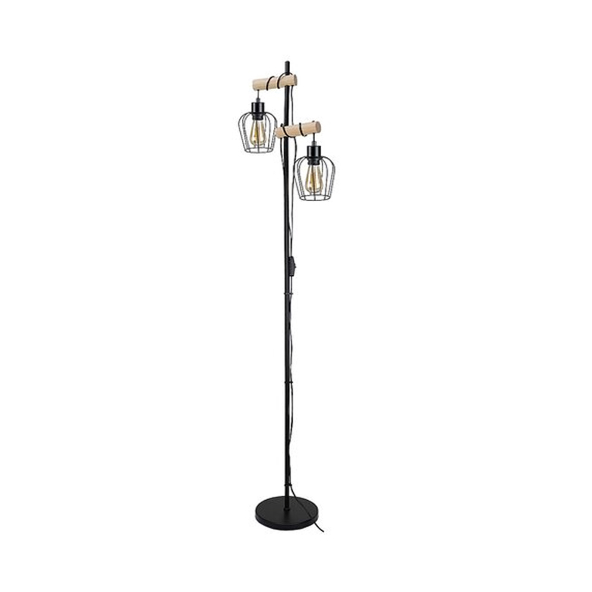 FABIAN FLOOR LIGHTING BLACK WITH WOODEN BASE