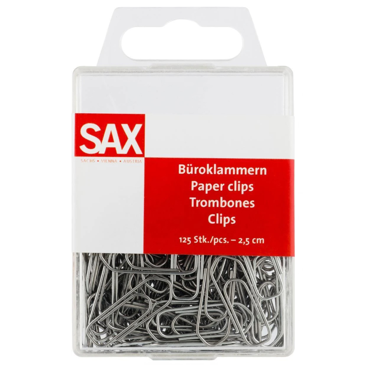 SAX PAPER CLIPS 25MM P125-SLV