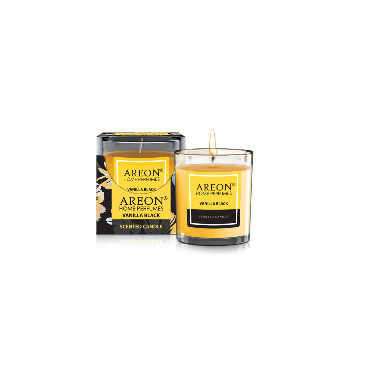 SCENTED CANDLE IN GLASS JAR VANILLA BLACK 120G
