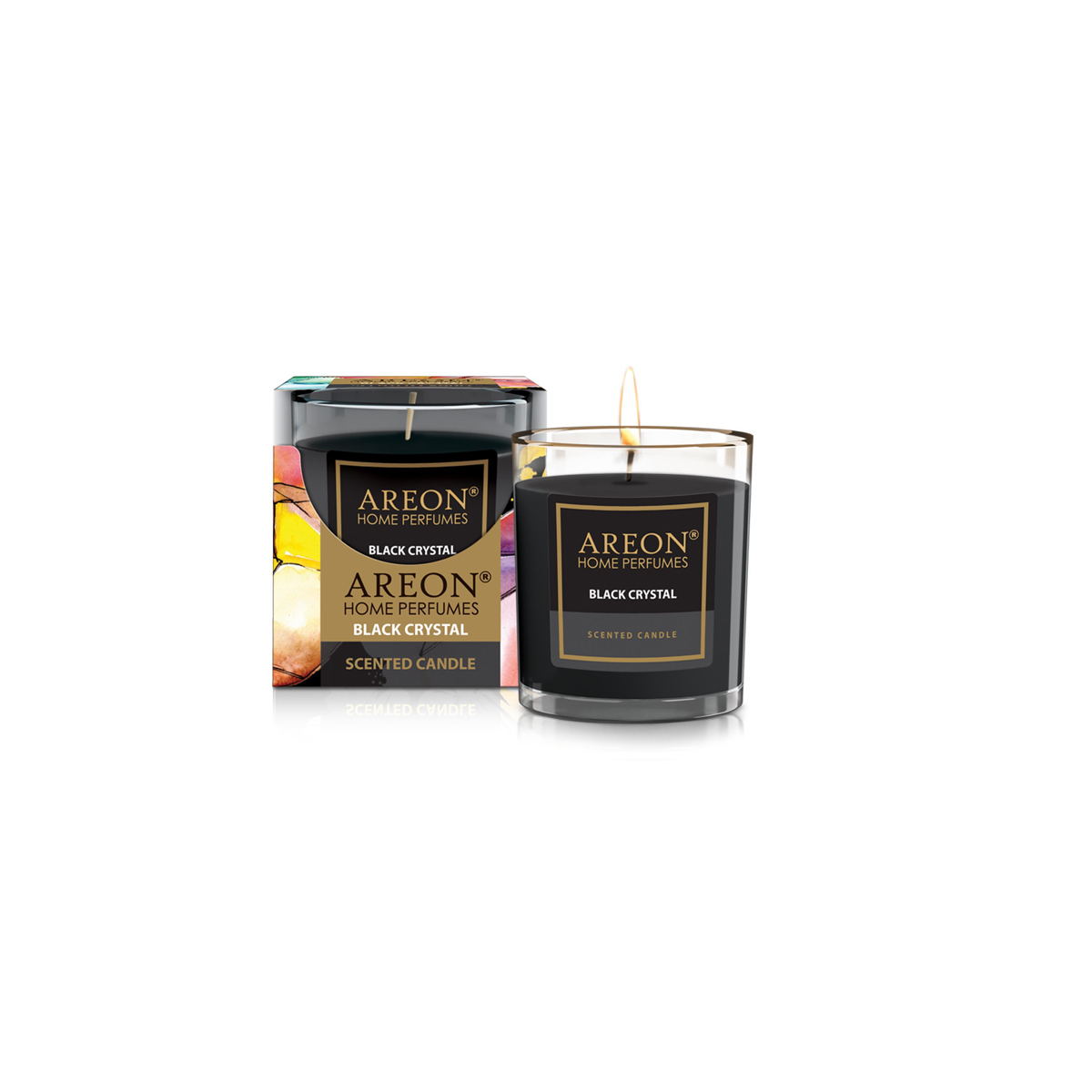 SCENTED CANDLE IN GLASS JAR BLACK CRYSTAL 120G