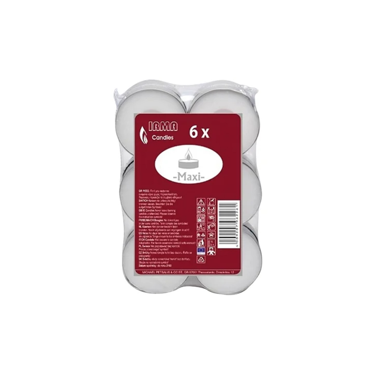 IRMA PACK OF TEA LIGHTS / CANDLES 6 PCS