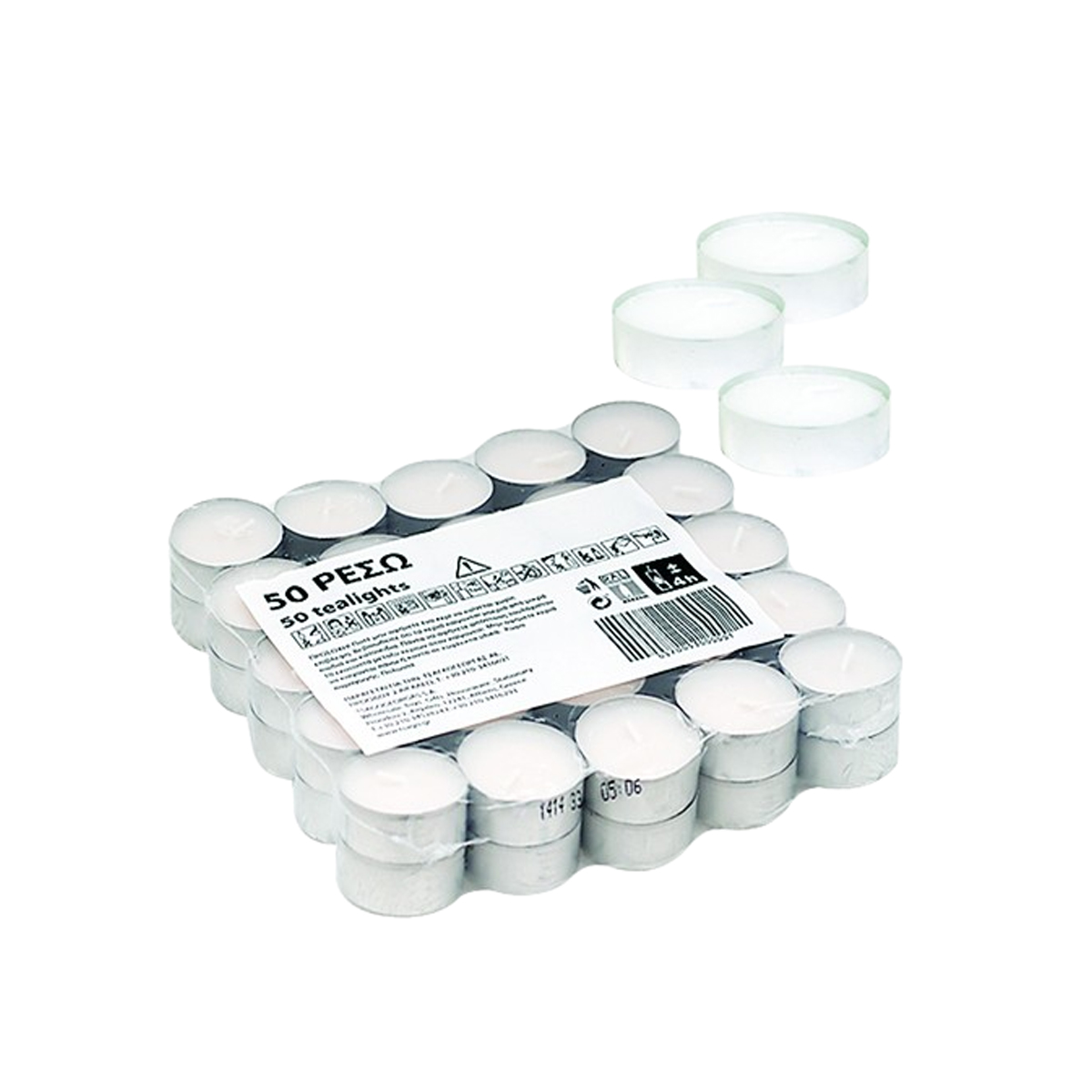 PACKAGE OF TEA LIGHTS CANDLES 50PCS 3.5H