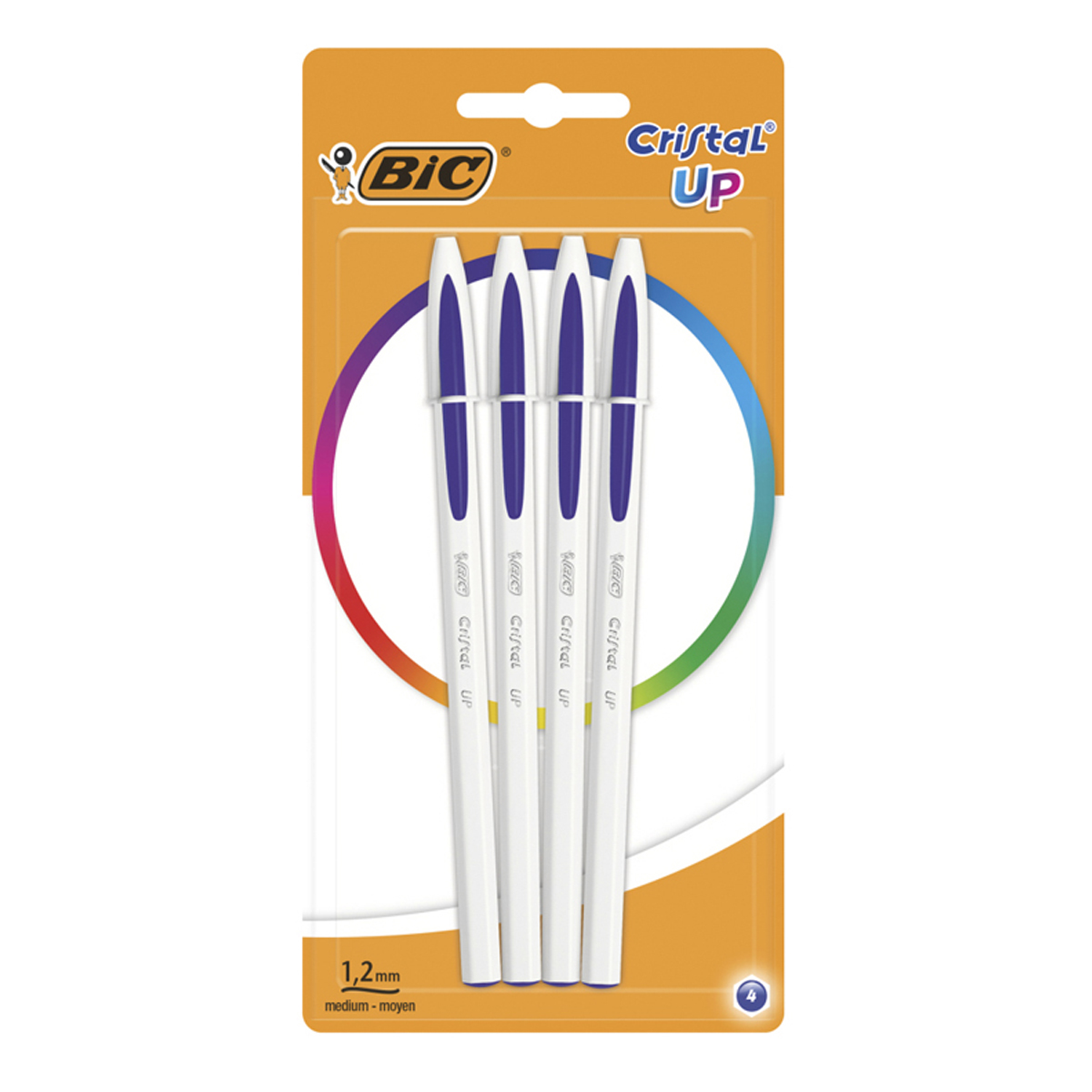 BIC PEN CRISTAL UP 1.2MM BLUE LINE WITH WHITE FRAME 4TEM.