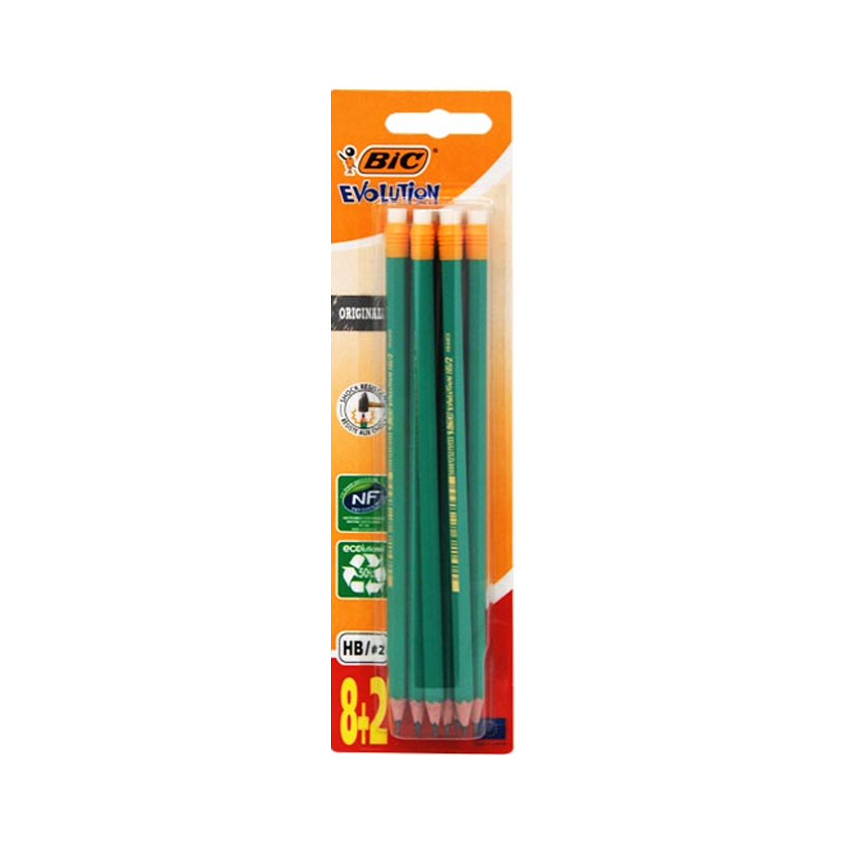 BIC PENCIL WITH ERASE EVOLUTION HB/2 10 PCS