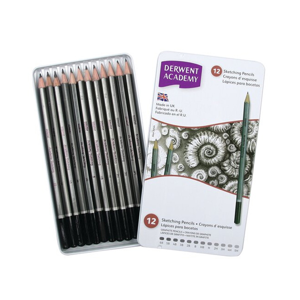 PENCIL SET IN BOX DERWENT ACADEMY 12 PCS