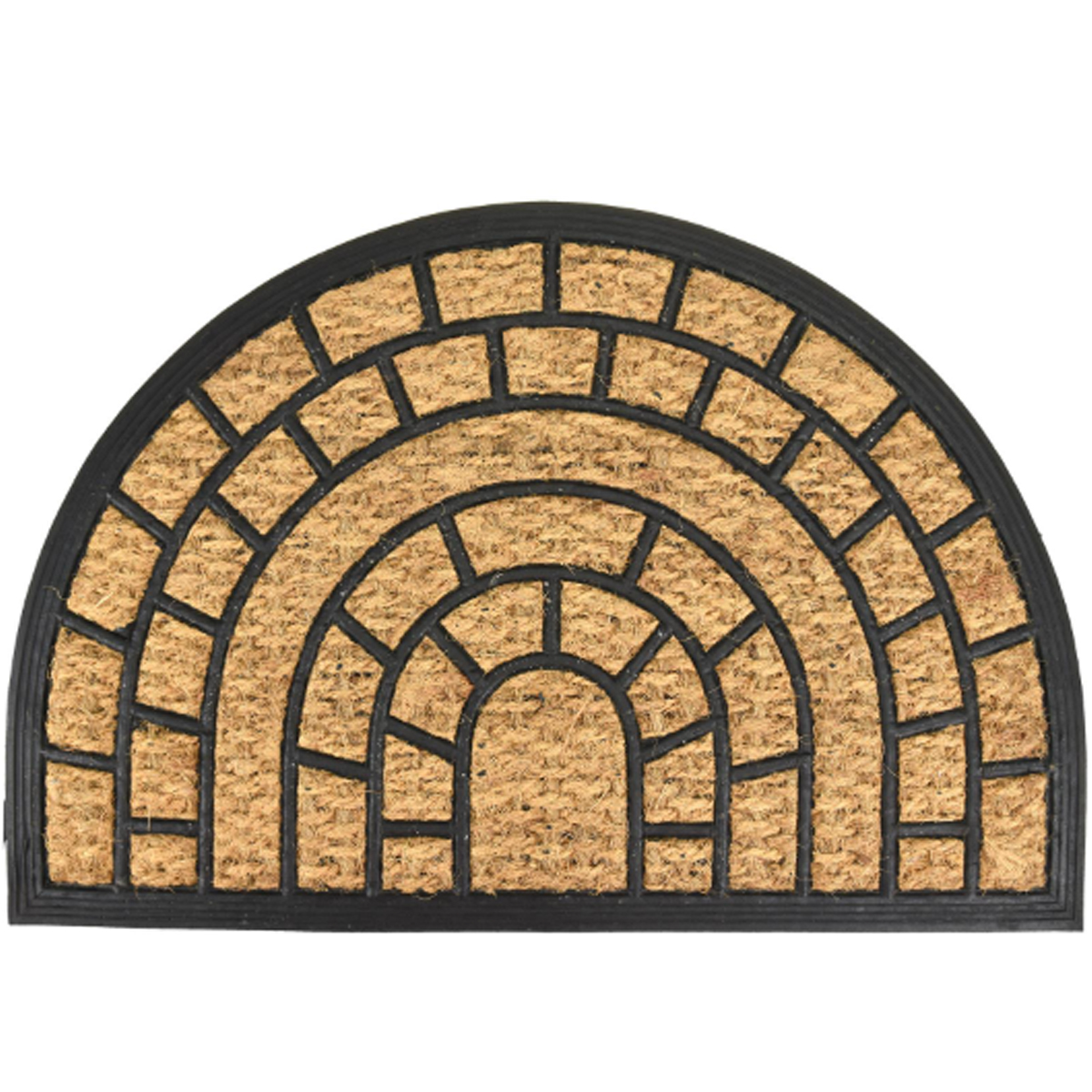ENTRANCE MAT WICKER WITH PLASTIC SEMICYCLE 40X70CM