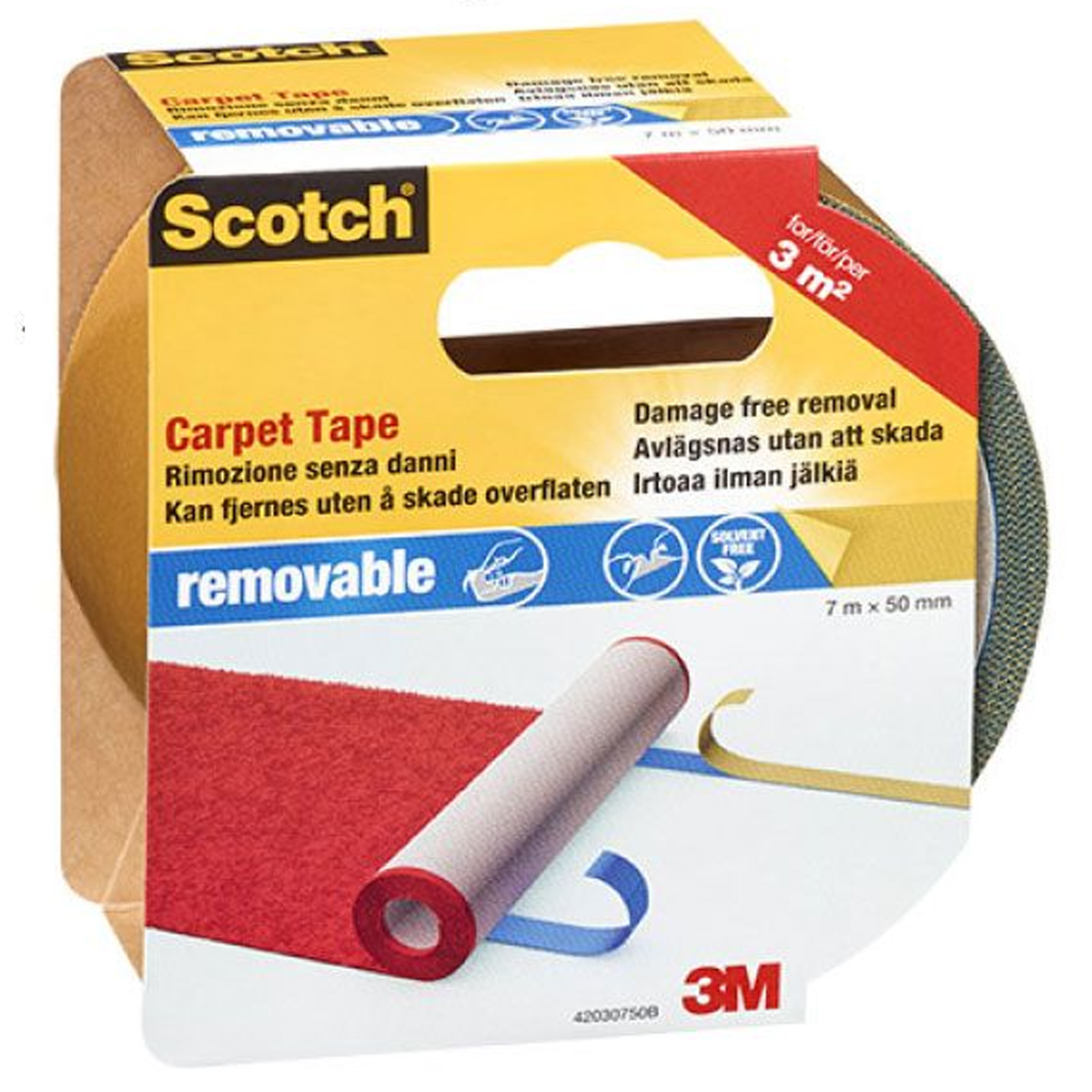 3M SCOTCH CARPET TAPE REMOVABLE 50MMZ7M -NAP