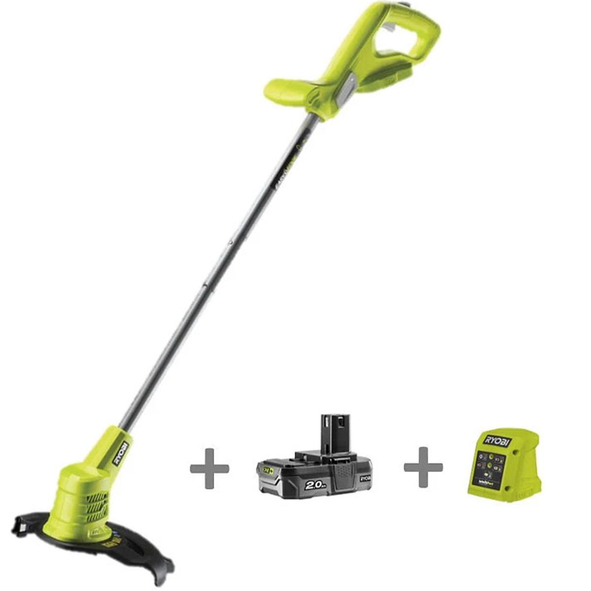 RYOBI GRASS TRIMMER SET 23CM WITH BATTERY AND CHARGER 18V 1X2.0AH