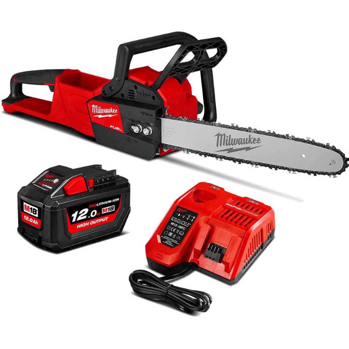 MILWAUKEE CHAINSAW M18FCHS-121B WITH BATTERY