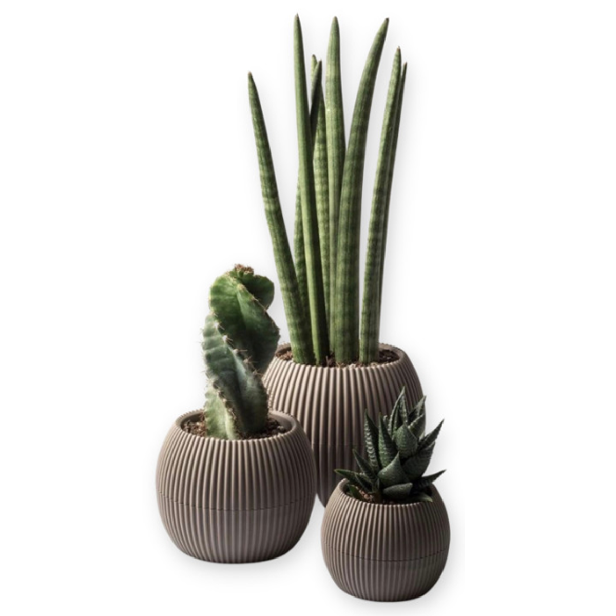 VIOSARP PLASTIC FLOWERPOT CORAL WITH PLATE 8.8X6.8CM 0.15L ROUNT