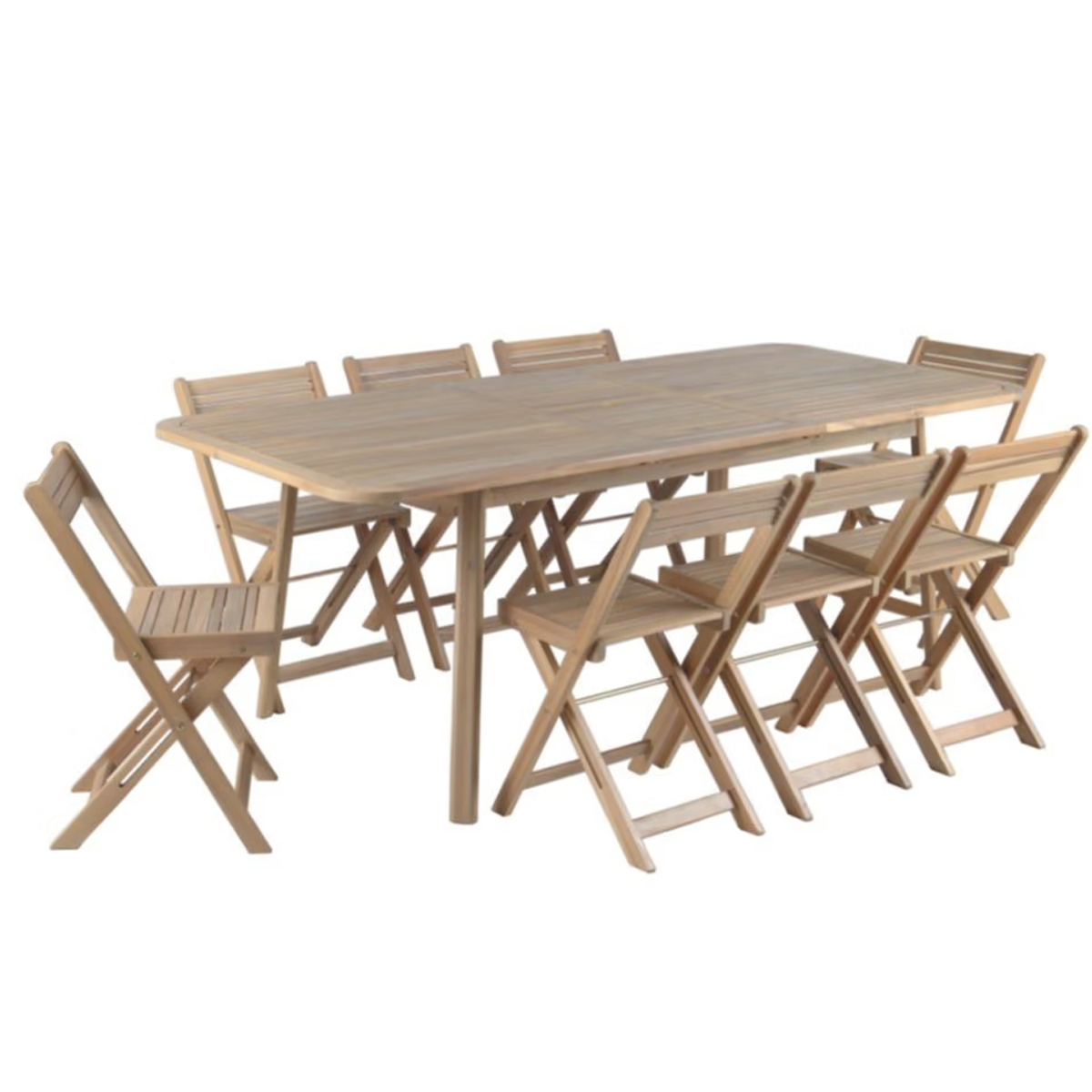 INVENTIV ΣΕΤ ΤΡΑΠΕΖΙ ΞΥΛΙΝΟ ΜΕ 8 ΚΑΡΕΚΛΕΣ ΑΝΑΔΙΠΛΟΥΜΕΝΕΣ ΑΚΑΚΙΑ