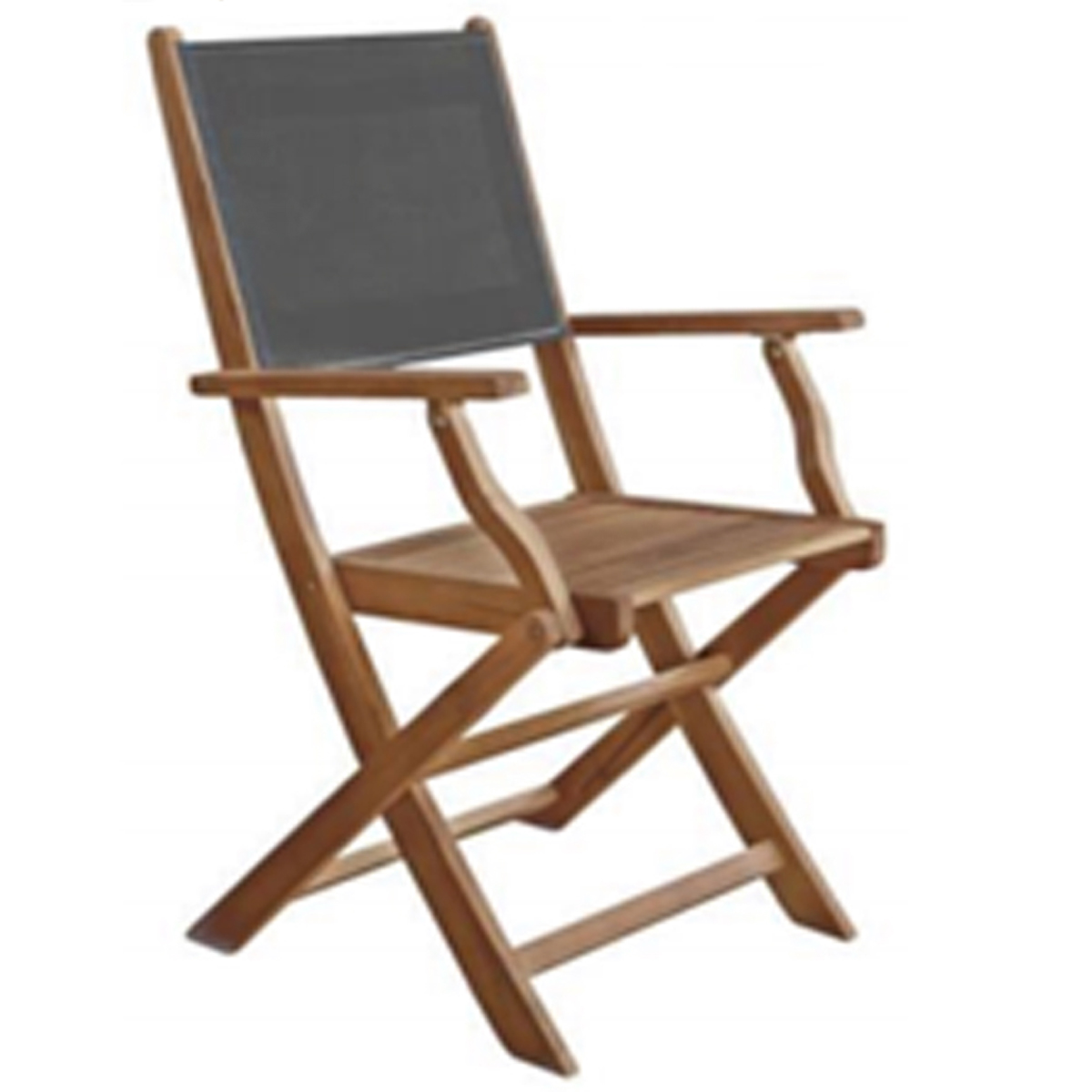 WOODEN FOLDING CHAIR WITH GRAY BACK ACACIA