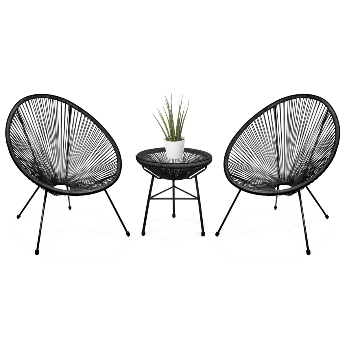 L.H GARDEN SET OF 3 METALLIC GARDEN LOUNGE BISTRO