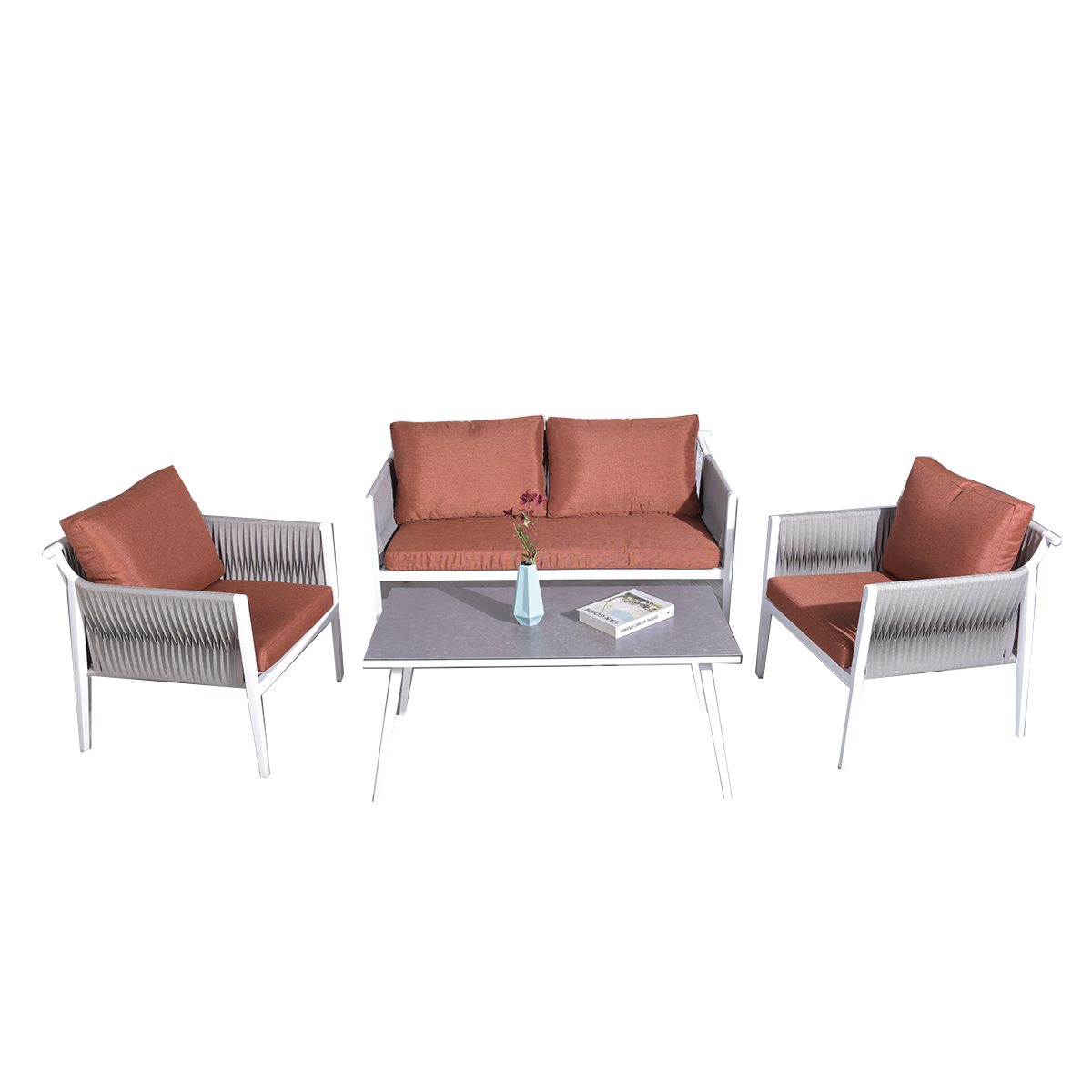 L.H GARDEN SET OF 4 GARDEN LOUNGE ALUMINUM