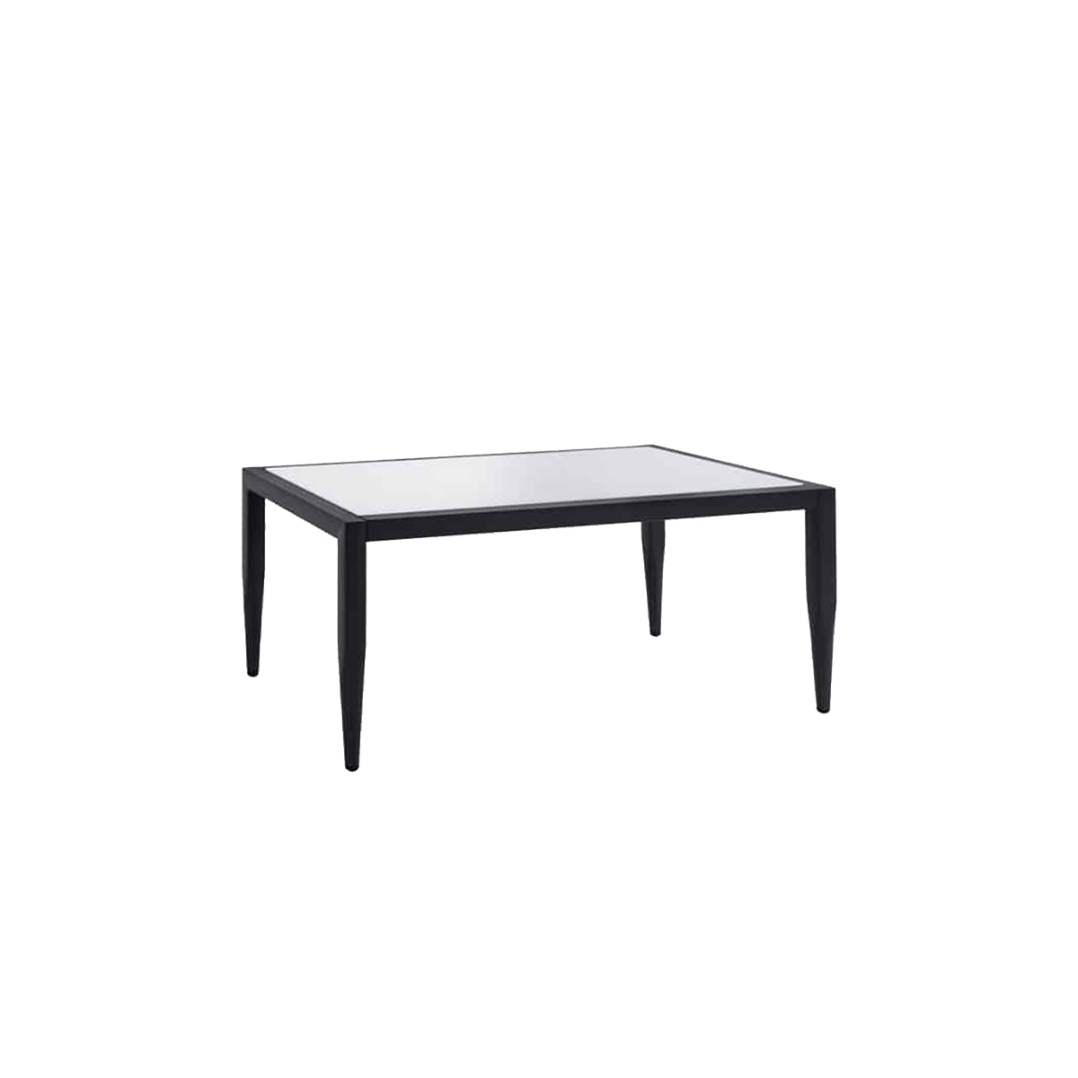 GRAY ALUMINUM TABLE WITH GLASS